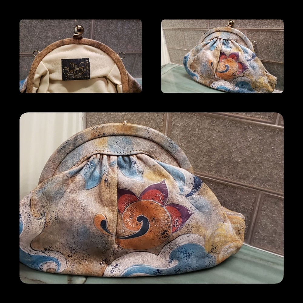 Vintage "Fancy Nancy" Hand Painted Clutch